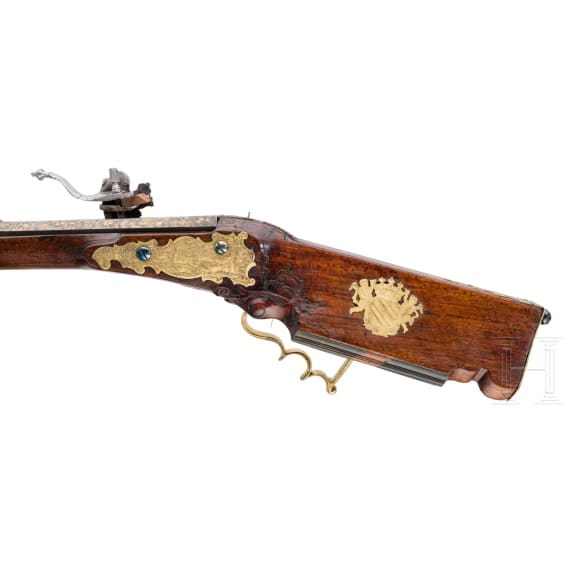 Bedeutende Luxus-Radschlossb&uuml;chse, Johann Jacob Kuchenreuter in Steinweg bei Regensburg, um 1760