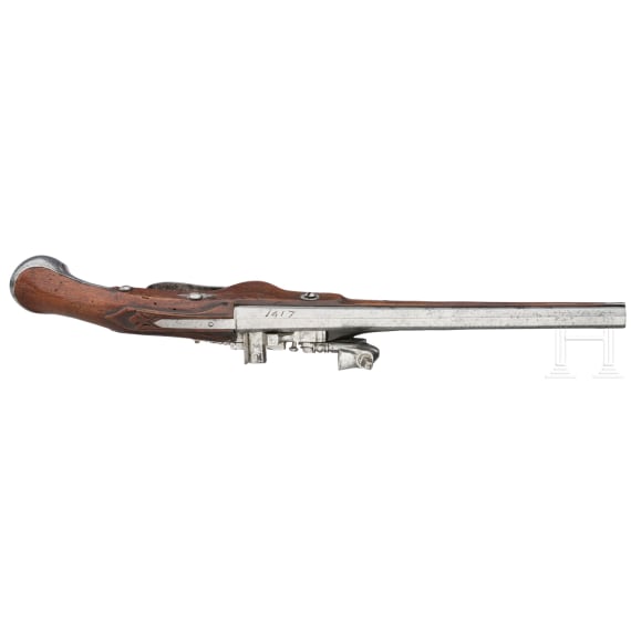 Milit&auml;rische Radschlosspistole, deutsch, um 1660