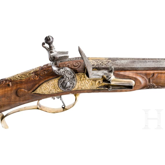 Luxus-Steinschlossflinte aus der Gewehrkammer des Kurf&uuml;rsten Max Emanuell von Bayern, um 1715 und sp&auml;ter