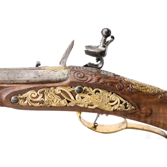 Luxus-Steinschlossflinte aus der Gewehrkammer des Kurf&uuml;rsten Max Emanuell von Bayern, um 1715 und sp&auml;ter