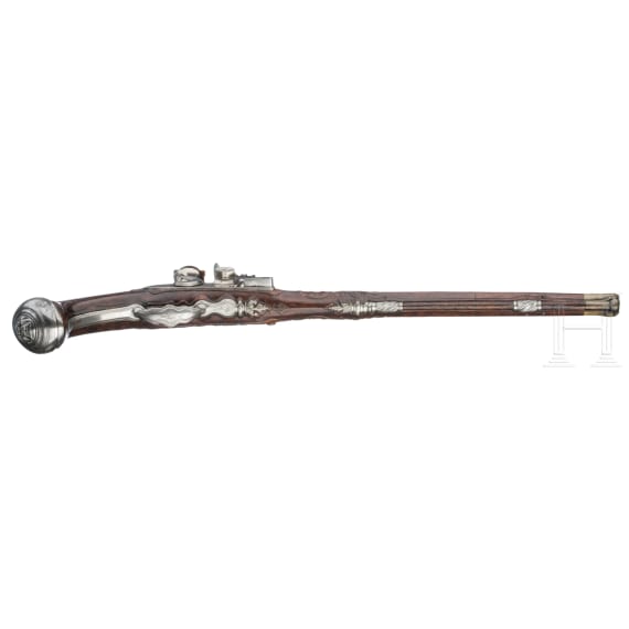 Lange Luxus-Steinschlosspistole, Johann Schifter in Wiener Neustadt um 1720/30