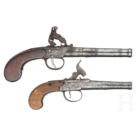 Zwei Perkussionsterzerole, London, um 1740