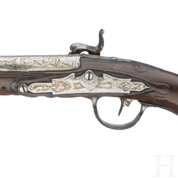 Perkussionspistole, s&uuml;ddeutsch, um 1760