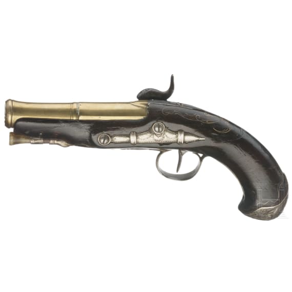 Ein Paar aptierte Marine-Perkussionspistolen, Frankreich, um 1780