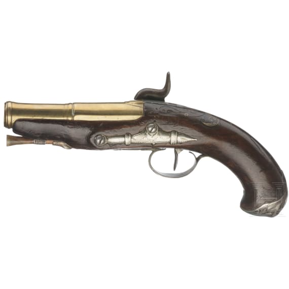 Ein Paar aptierte Marine-Perkussionspistolen, Frankreich, um 1780