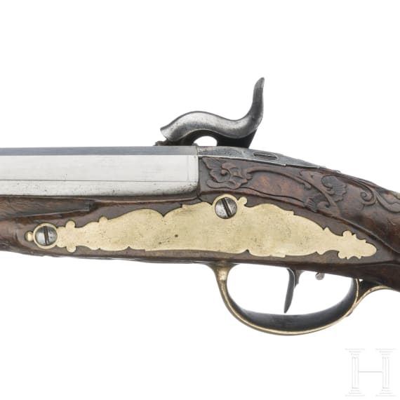 Perkussionspistole, s&uuml;ddeutsch, um 1780