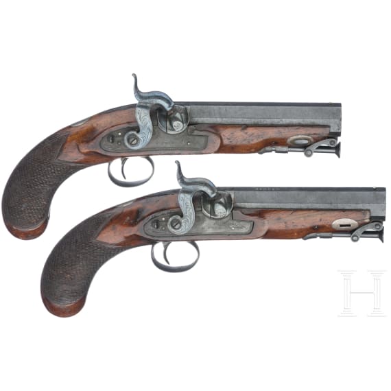 Ein Paar Perkussionspistolen, Henry Nock, London, um 1800
