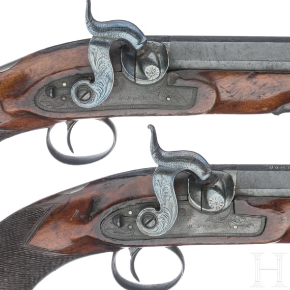 Ein Paar Perkussionspistolen, Henry Nock, London, um 1800