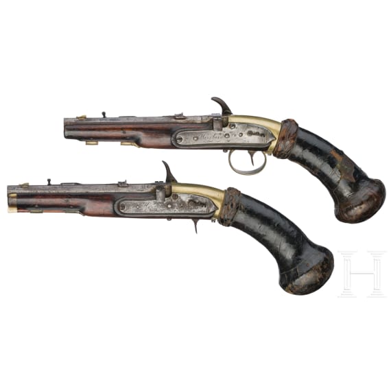 Ein seltenes Paar Windpistolen, System Girandoni, St&ouml;rmer in Herzberg, um 1820