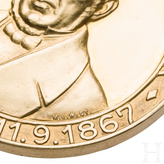 Goldmedaille anl&auml;&szlig;lich des 100-j&auml;hrigen Firmenjubil&auml;ums der Firma Franck in Ludwigsburg