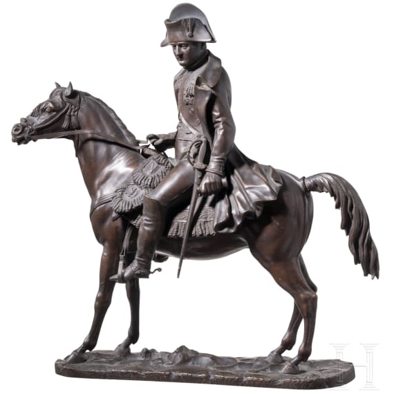 Kaiser Napoleon I. - Reiterfigur aus Bronze, 19. Jhdt.