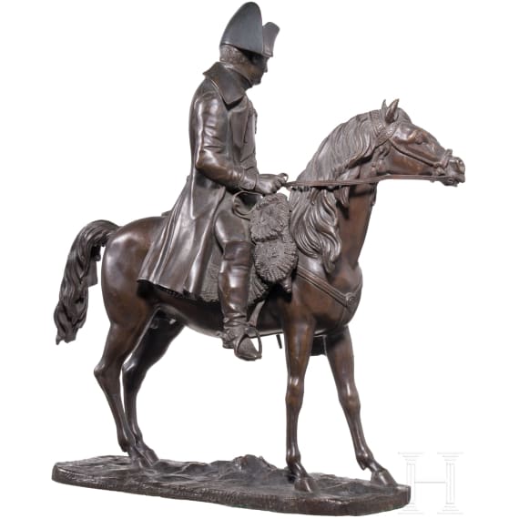Kaiser Napoleon I. - Reiterfigur aus Bronze, 19. Jhdt.