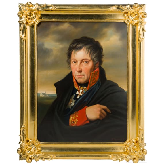 Portraitgem&auml;lde des Heeresreformers General Gerhard von Scharnhorst, nach Friedrich Bury