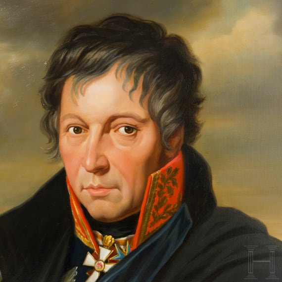 Portraitgem&auml;lde des Heeresreformers General Gerhard von Scharnhorst, nach Friedrich Bury