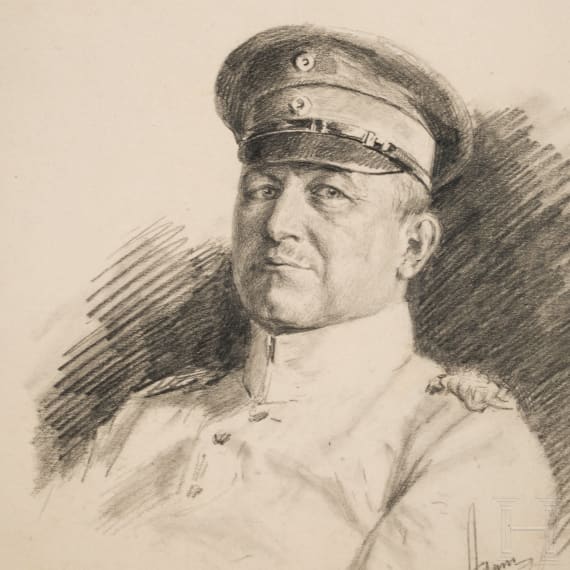 Richard Benno Adam (1873 - 1937), drei milit&auml;rische Portraits, datiert 1917