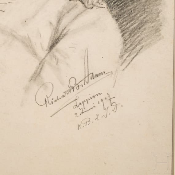 Richard Benno Adam (1873 - 1937), drei milit&auml;rische Portraits, datiert 1917
