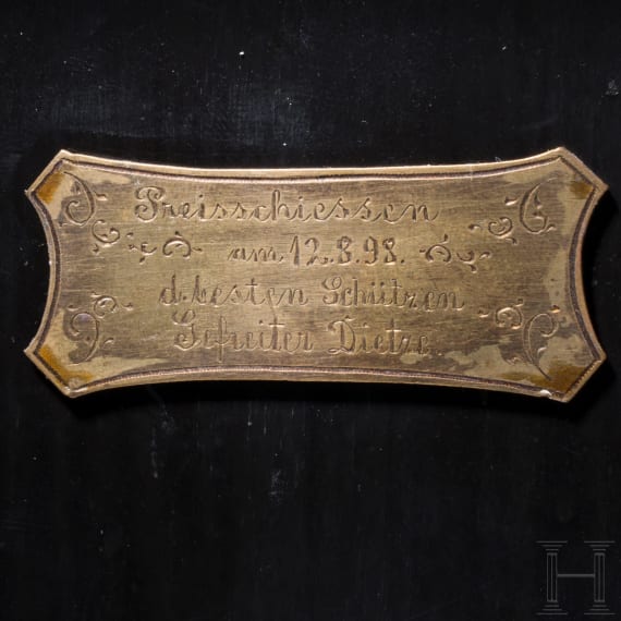 Schie&szlig;preis eines preu&szlig;ischen J&auml;ger-Bataillons, datiert 1898