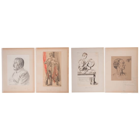 Max Seliger (1865 - 1920), vier Zeichnungen, deutsch, 1. Viertel 20. Jhdt.