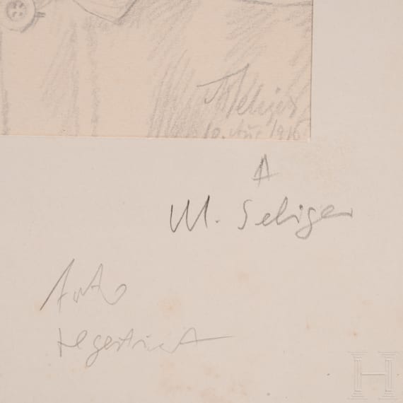 Max Seliger (1865 - 1920), vier Zeichnungen, deutsch, dat. 1915
