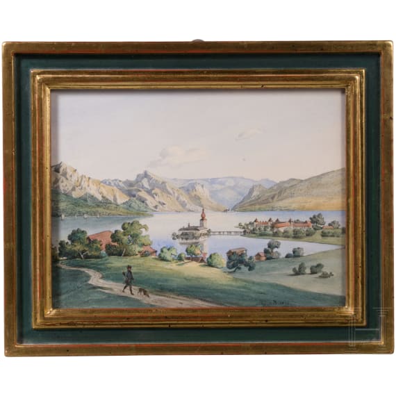 Aquarell von Heinrich Sch&ouml;nfeld (1809 - 1845) aus dem Nachlass von K&ouml;nig Ludwig II., datiert 1836