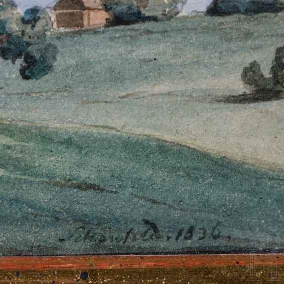 Aquarell von Heinrich Sch&ouml;nfeld (1809 - 1845) aus dem Nachlass von K&ouml;nig Ludwig II., datiert 1836
