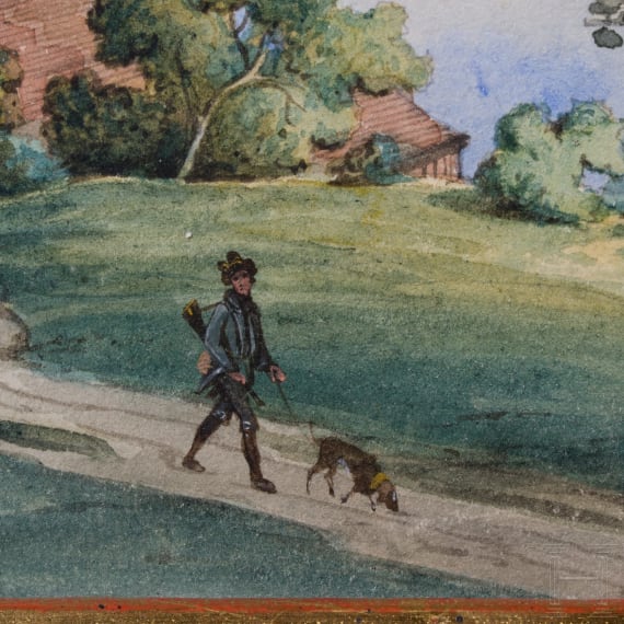 Aquarell von Heinrich Sch&ouml;nfeld (1809 - 1845) aus dem Nachlass von K&ouml;nig Ludwig II., datiert 1836