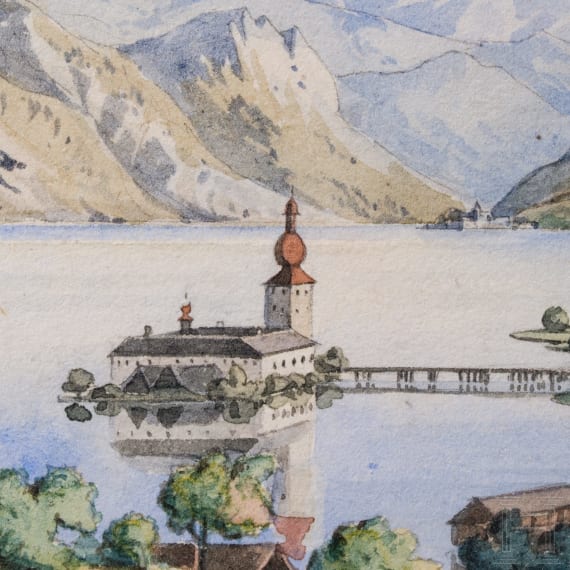 Aquarell von Heinrich Sch&ouml;nfeld (1809 - 1845) aus dem Nachlass von K&ouml;nig Ludwig II., datiert 1836