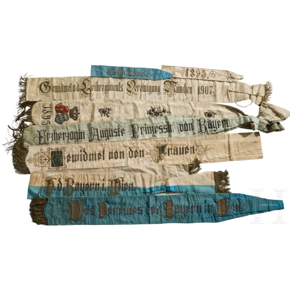 Sammlung Fahnenb&auml;nder, Bayern, um 1900