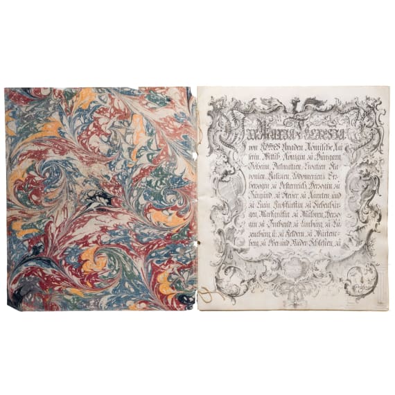 Kaiserin Maria Theresia - Adelsbrief f&uuml;r den Obersteueramtsdirektor Johann Joseph Edler von Leiner, 1774
