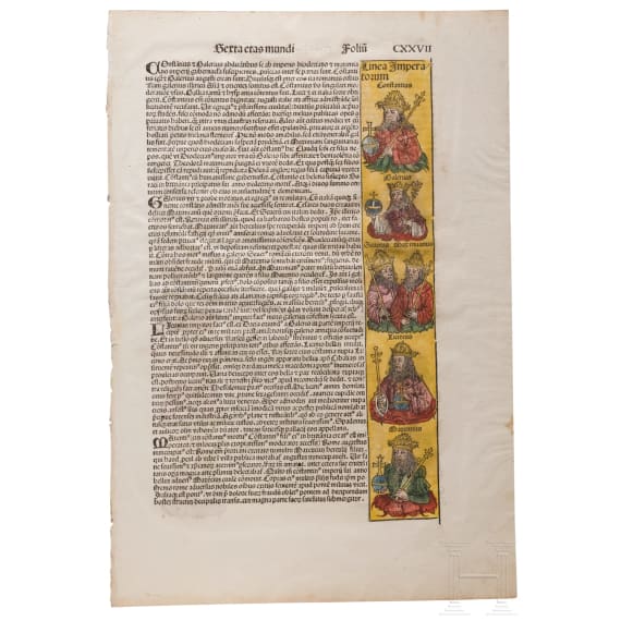 Seite CXXVII aus &bdquo;Liber chronicarum" (Schedelsche Weltchronik), N&uuml;rnberg, Anton Koberger, 1493
