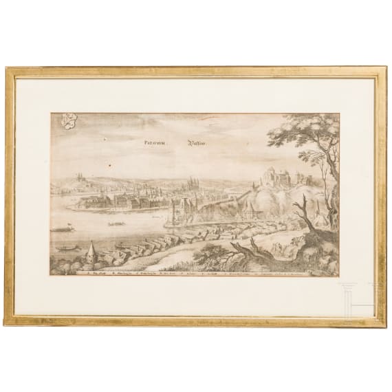 Stadtansicht von Passau aus Topographia Germaniae, Frankfurt a.M., 17. Jhdt.