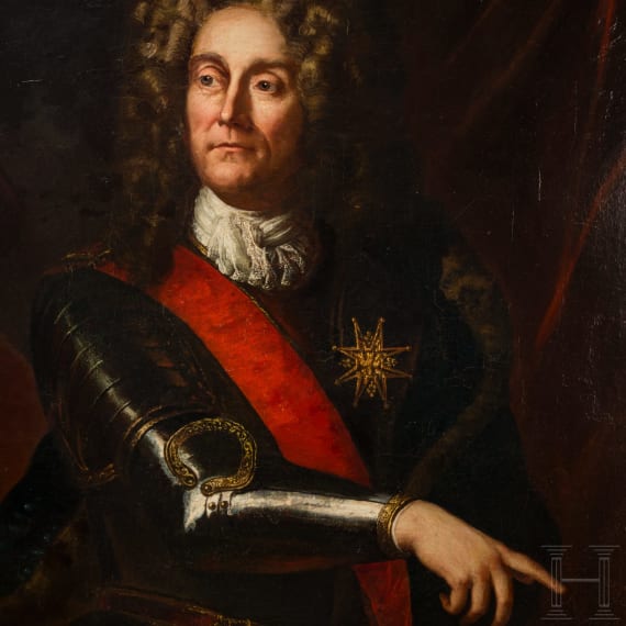 A painting of Claude-Louis-Hector de Villars, Marshal of France, circle of Hyacinthe Rigaud