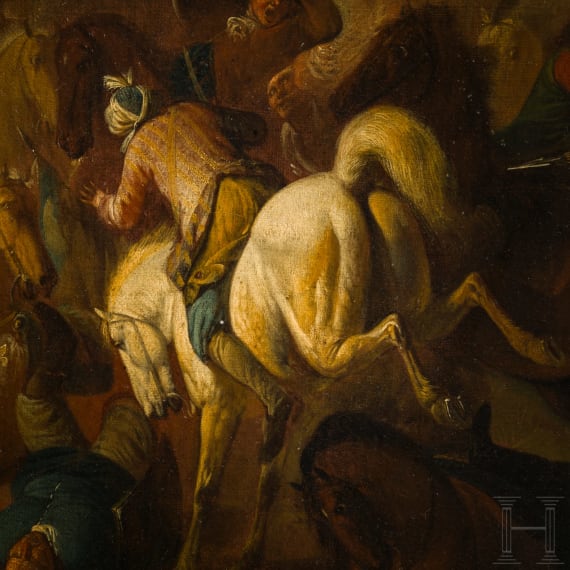 &ldquo;Cavalry Engagement between European and Ottoman Troops&rdquo;, Follower of Jan van Huchtenburg (Haarlem 1647&ndash;1733 Amsterdam)