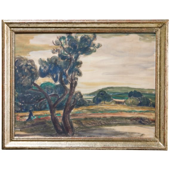 "Landscape", attributed to L&eacute;on Detroy (Chinon 1859 &ndash; 1955 Saint-Germain-d'Arc&eacute;)