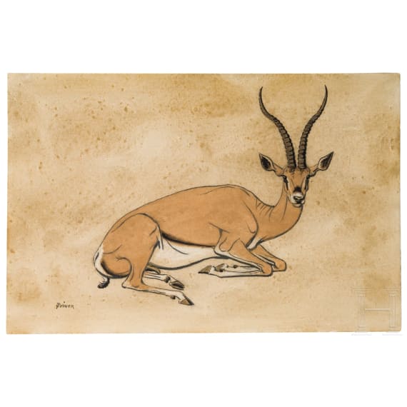 "Gazelle", attributed to Werner Peiner (D&uuml;sseldorf 1897&ndash;1984 Leichlingen)