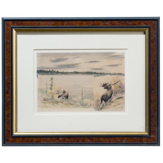 "Studies of Moose", Richard Bernhard Louis Friese (Gumbinnen 1854 &ndash; 1918 Bad Zwischenahn), 1906