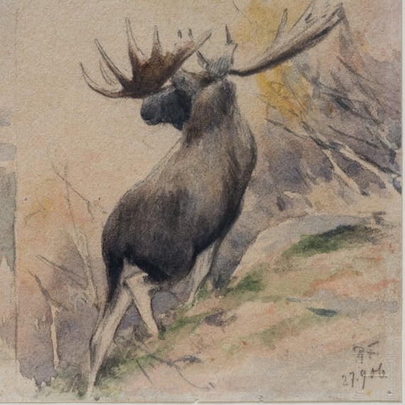 "Studies of Moose", Richard Bernhard Louis Friese (Gumbinnen 1854 &ndash; 1918 Bad Zwischenahn), 1906