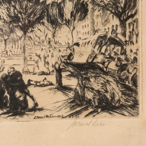 "Untitled" (Street Scene), Klaus Richter (Berlin 1887&ndash;1948 Berlin), dated 1919