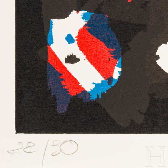 &bdquo;J&auml;ger Motiv 1&ldquo;, A. R. Penck (Dresden 1939&ndash;2017 Z&uuml;rich), probably 1990