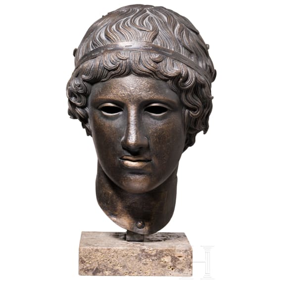 "Head of a Youth", museum replica after an antique model, attributed to Silvano Bertolin (b. 1938 Casarsa della Delizia), contemporary