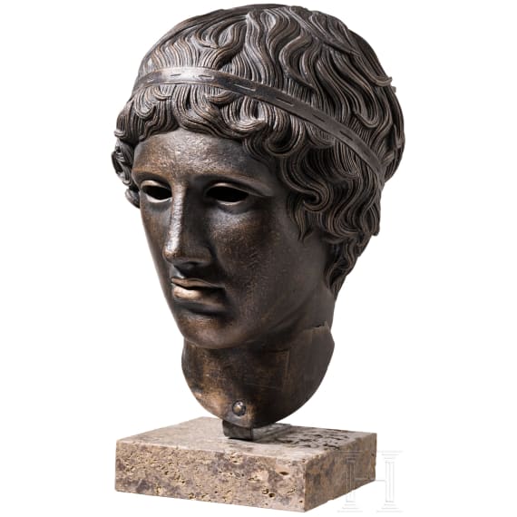 "Head of a Youth", museum replica after an antique model, attributed to Silvano Bertolin (b. 1938 Casarsa della Delizia), contemporary