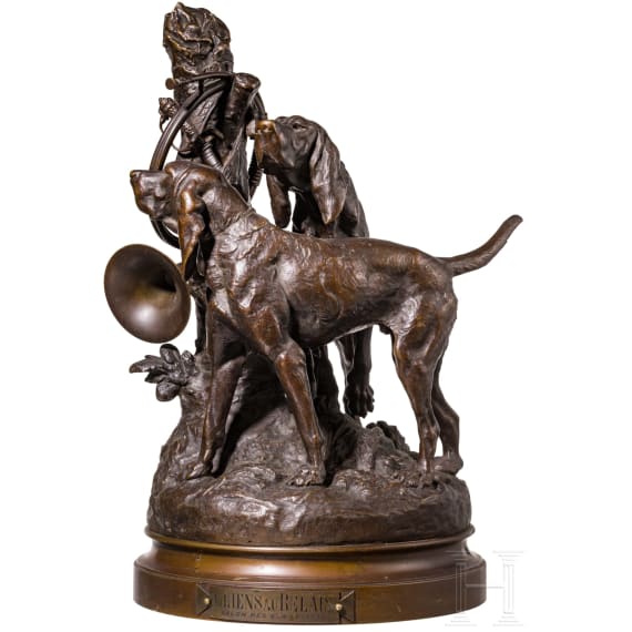 &ldquo;Chiens au relais&rdquo;, cast from the model by Prosper Lecourtier (Gr&eacute;milly 1851&ndash;1924 Paris), late 19th century