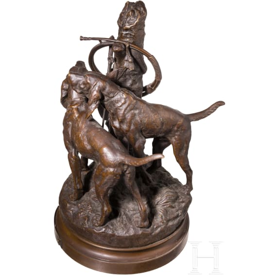 &ldquo;Chiens au relais&rdquo;, cast from the model by Prosper Lecourtier (Gr&eacute;milly 1851&ndash;1924 Paris), late 19th century