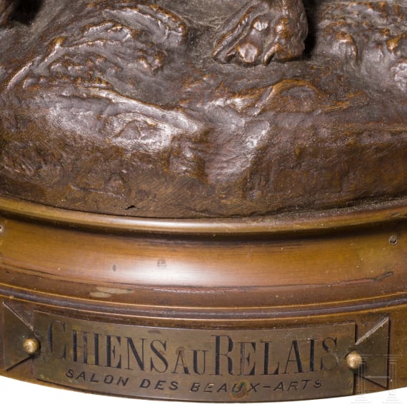 &ldquo;Chiens au relais&rdquo;, cast from the model by Prosper Lecourtier (Gr&eacute;milly 1851&ndash;1924 Paris), late 19th century