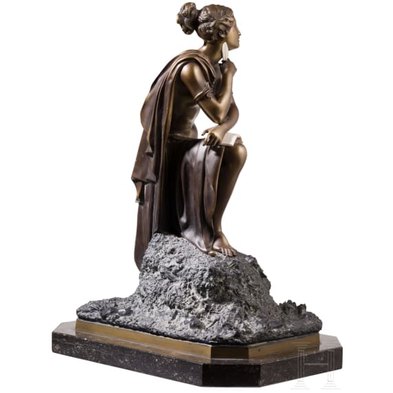 Semi-draped female figure, 20th century, bronze