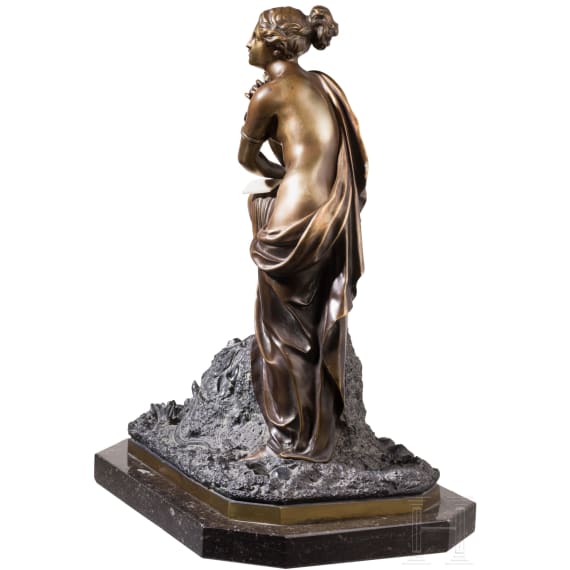 Semi-draped female figure, 20th century, bronze