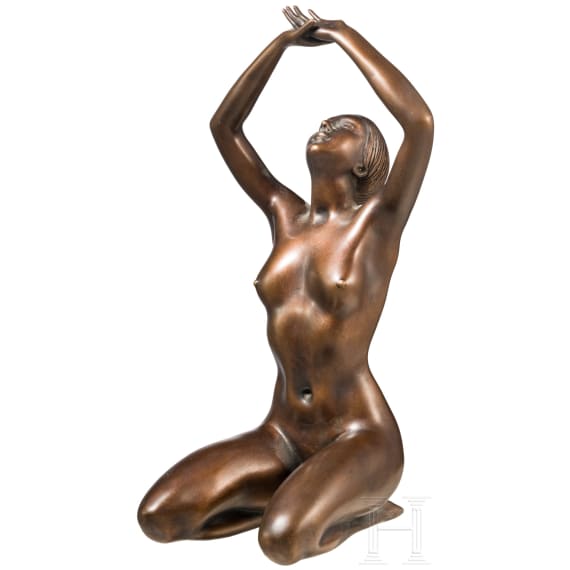 Arno Breker (1900-91) &ndash; "Girl in Love", bronze with brown patina