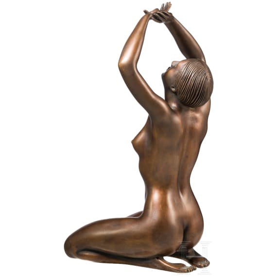Arno Breker (1900-91) &ndash; "Girl in Love", bronze with brown patina