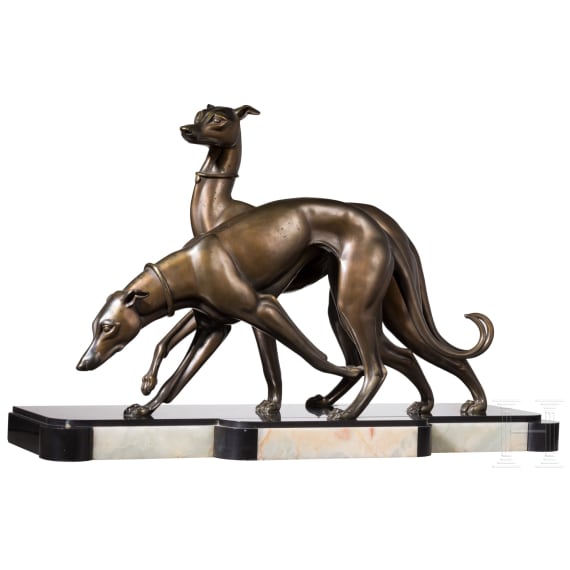 &bdquo;Zwei Windhunde", bezeichnet &bdquo;ROCHARD", um 1930