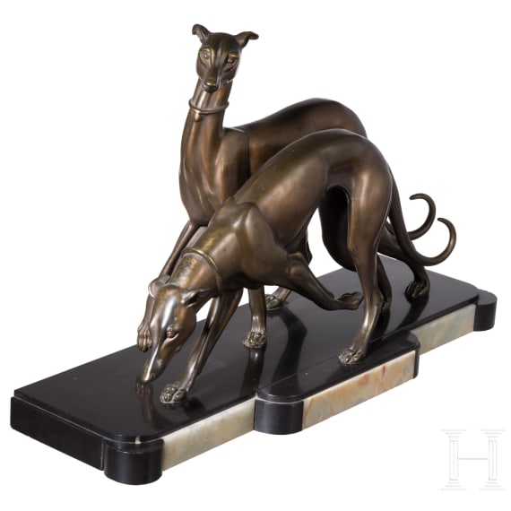 &bdquo;Zwei Windhunde", bezeichnet &bdquo;ROCHARD", um 1930